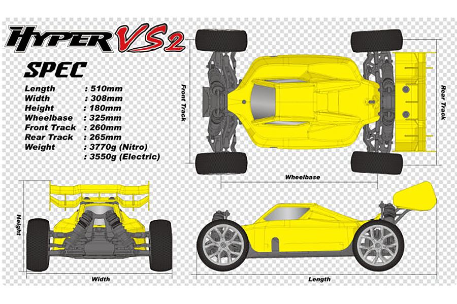 HOBAO HYPER VS2 1/8 RTR BUGGY w/ HYPER 30,18kg Servo,2.4g TX