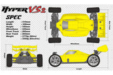 HOBAO HYPER VS2 1/8 RTR BUGGY w/ HYPER 30,18kg Servo,2.4g TX