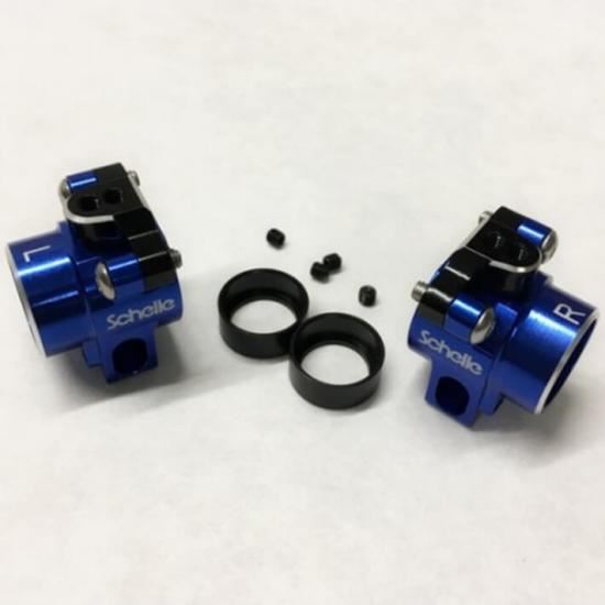 SCHELLE ASSOCIATED B6.1 REAR ALUMINIUM HUB SET BLUE CARPET