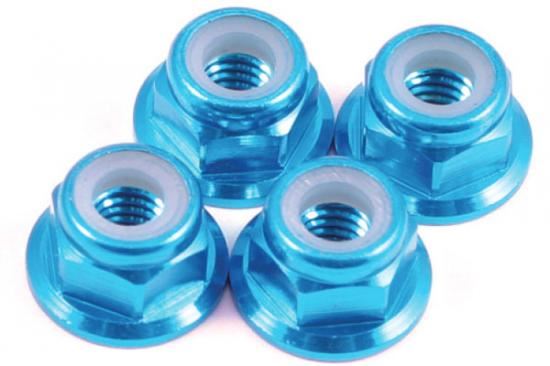 Fastrax M4 Blue Flanged Locknuts 4Pcs