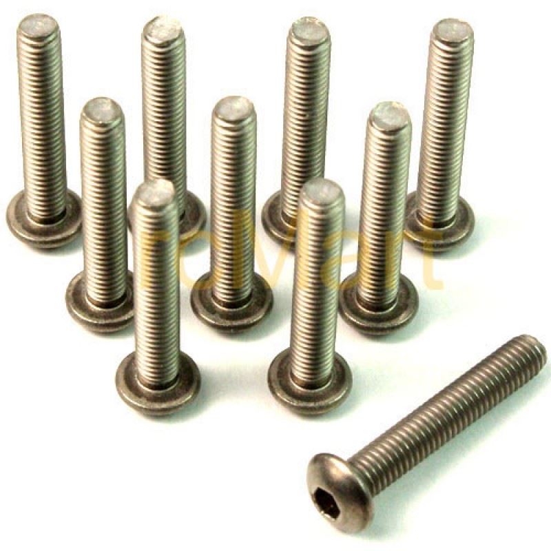 Yeah Racing Titanium Hex Socket Button Head Screws M3 x 18mm 10pcs