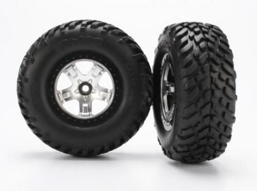 TRAXXAS Tires & wheels:SCT sat.chrome/black beadlock w/SCT (2WD Fr)