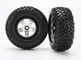 TRAXXAS Tires & wheels:SCT sat.chrome/black beadlock w/SCT (2WD Fr)