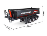 Huina Black Truck Trailer For 1501 Scania Cabs