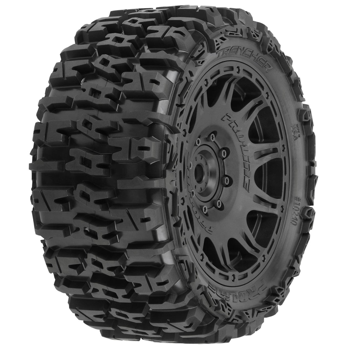 Proline 1/6 Trencher F/R 5.7In Tires Mounted 24mm Black Raid 8X48 Hex