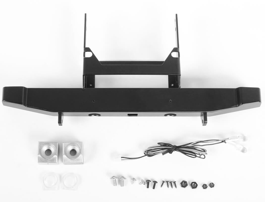 RC4WD SOLID REAR BUMPER W/LIGHTS FOR AXIAL SCX10 II XJ (BLACK)