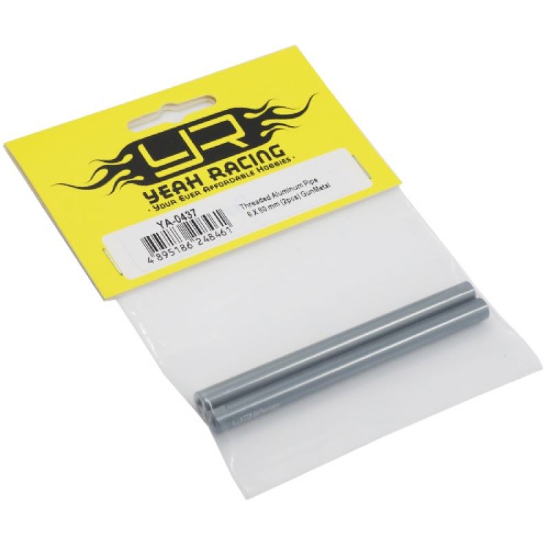 Yeah Racing Threaded Aluminum M3 Link Pipe 6x80mm 2pcs GunMetal