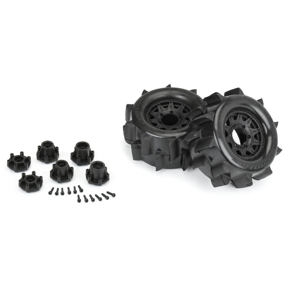 Pro 1/10 Sand Paw Hp Belted F/R 2.8In Mt Tires Mtd 12/14Mm Black