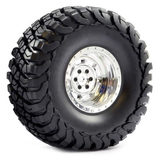 FASTRAX 1:10 CRAWLER GRANITE 2.2 SCALE WHEEL &#248;140MM TYRE (CHROME)