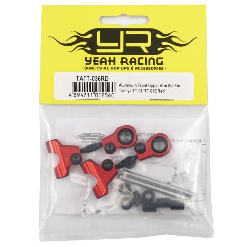 Yeah Racing Aluminum Front Upper Arm Set For Tamiya TT-01 TT-01E Red