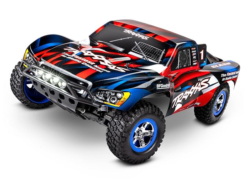 Traxxas Slash RTR 2WD Brushed with Battery and Charger - Red/ Blue with LED