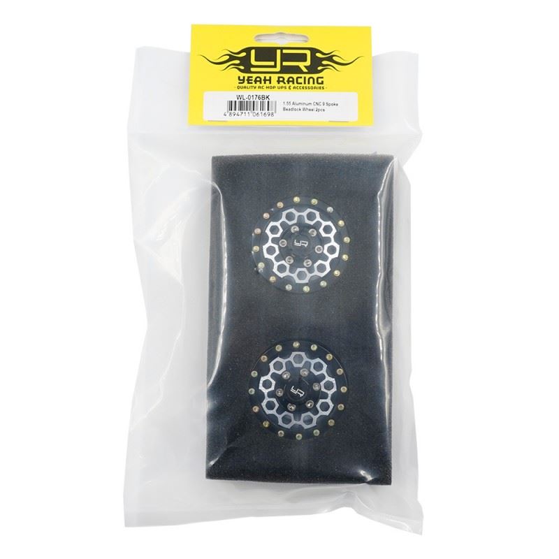 Yeah Racing 1.55 Aluminum Cnc 9 Spoke Beadlock Wheel 2Pcs