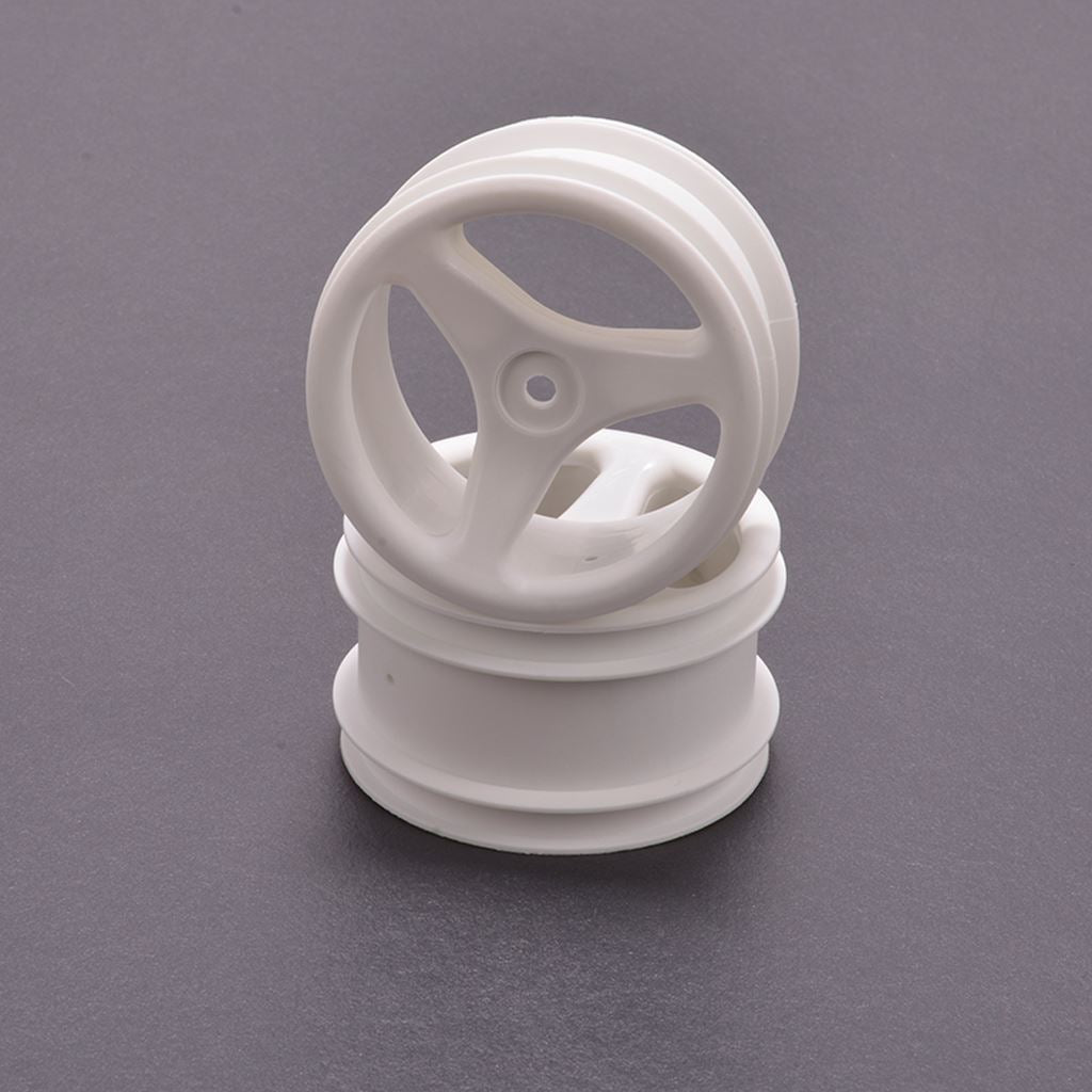 Rear Wheels; White 3 Spoke - Cat/Fbl