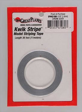 GPLANES Striping Tape Chrome Silver 1/16" (1.5mm x 11m)