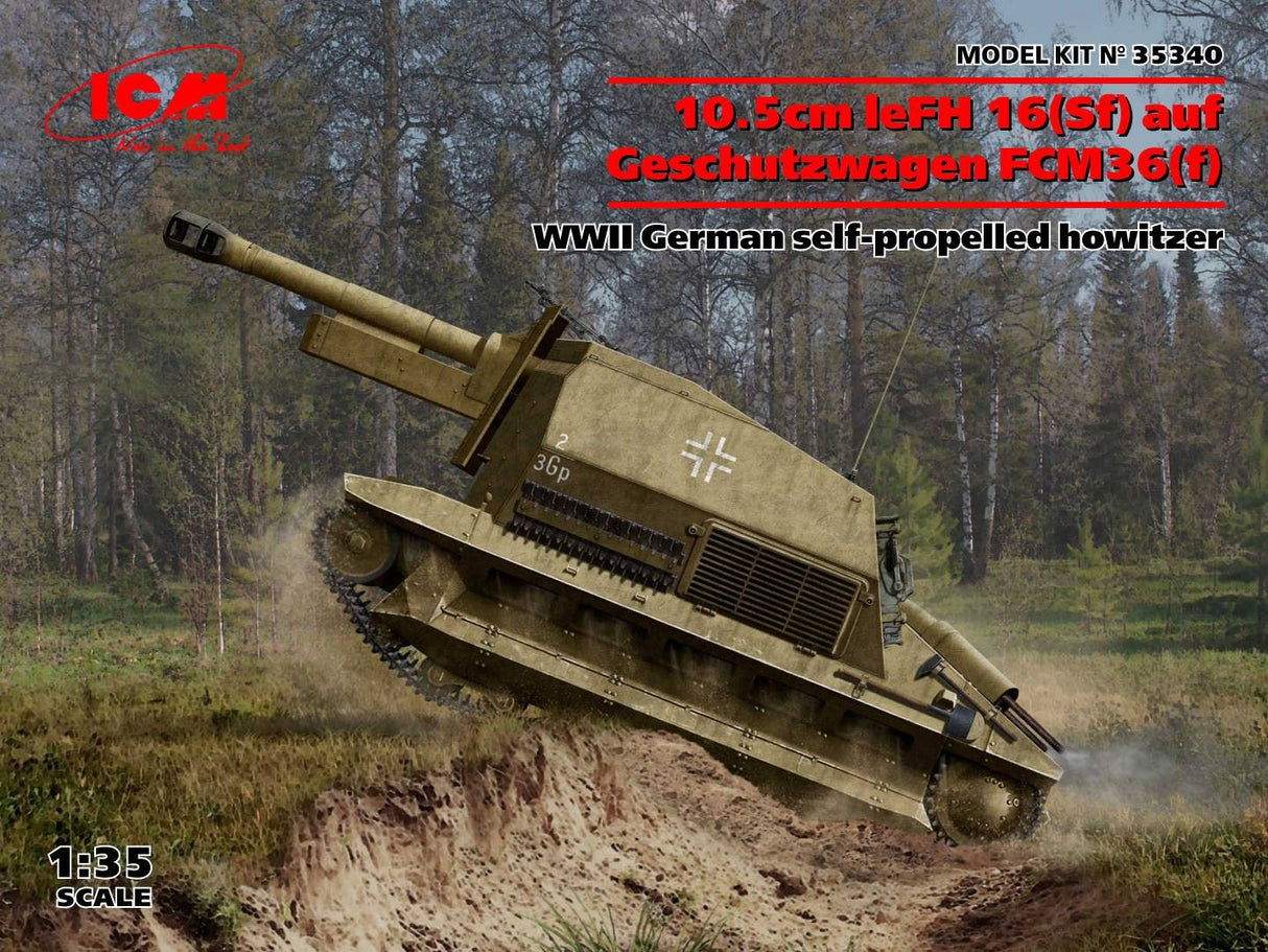 Icm 10.5Cm Lefh 16(Sf) Auf Geschutzwagen Fcm36(F), Wwii German Self-Propelled Howitzer