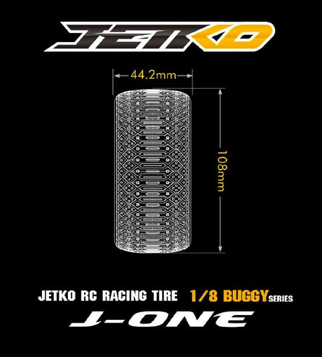 Jetko J One Composite Ultra Soft Belted 1:8 Buggy Tyres Only (4)