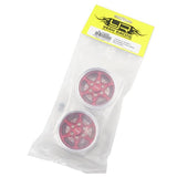 Yeah Racing 1.9 Aluminum CNC BXC 6 Spoke Beadlock Wheel w/ Brake Rotor 2pcs Red