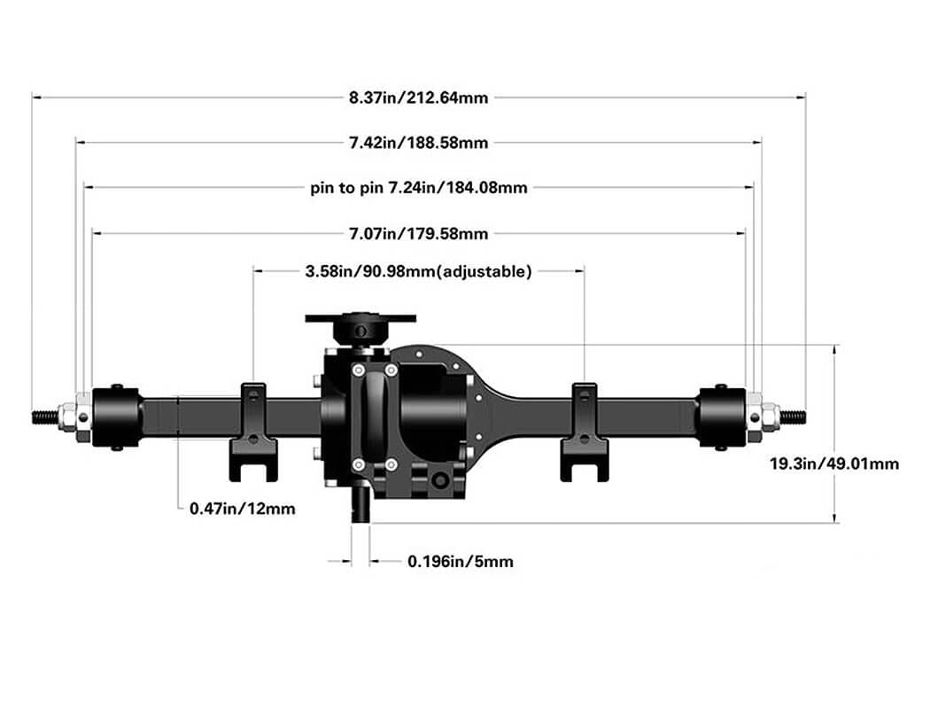 Rc4Wd Blackwell Scale Machined Axle V2 (Rear)