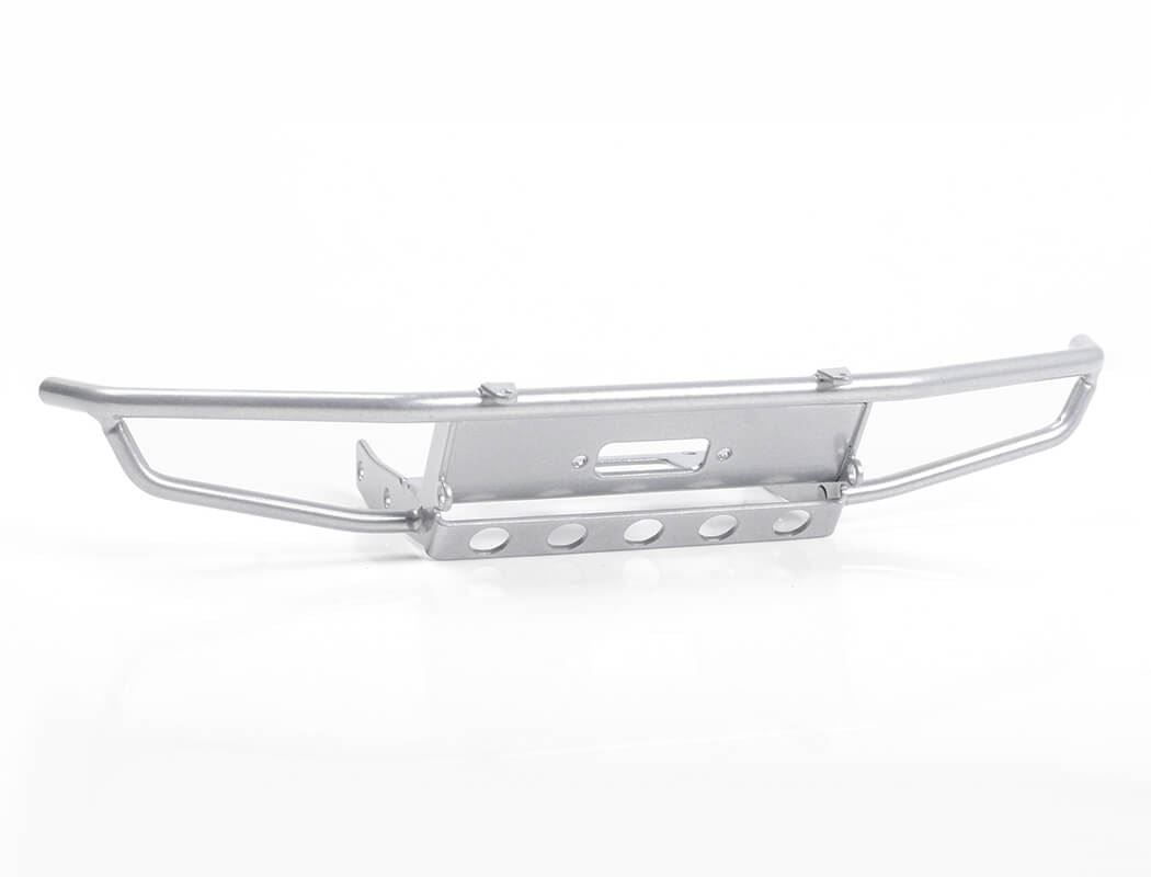 RC4WD GUARDIAN STEEL FRONT WINCH BUMPER W/IPF LIGHTS FOR AXIAL 1/10 SCX10 II UMG10 (SILVER)