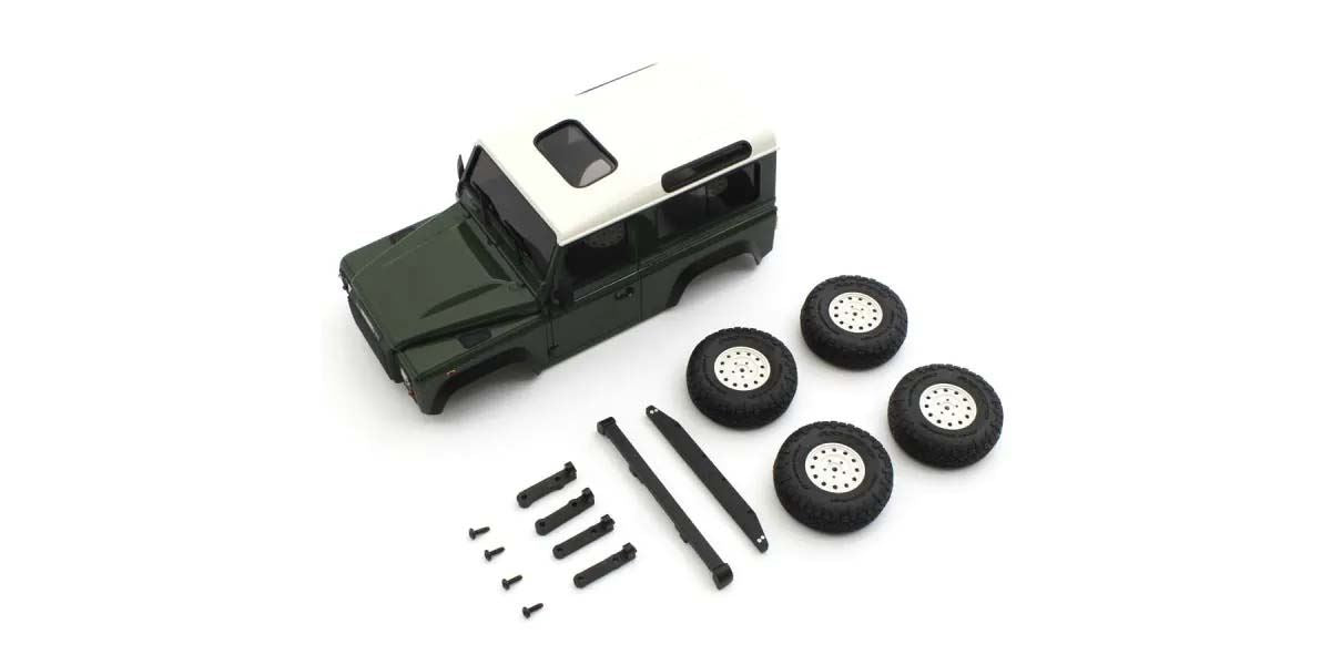 Bodyshell Land Rover Defender 90 Coniston Green Mini-Z 4X4 Mx01