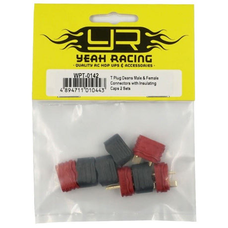 Yeah Racing T Plug Deans Male & Female Connectors with Insulating Caps 2 Sets