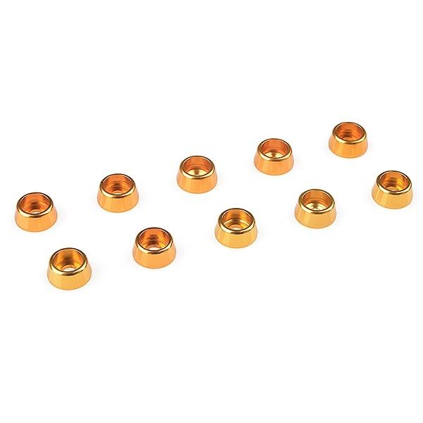 Corally Aluminium Washer For M2.5 Socket Head Screws Od=7mm Gold 10Pcs