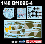 Dragon 1/48 Bf109E-4 Wwii German Fighter Plane