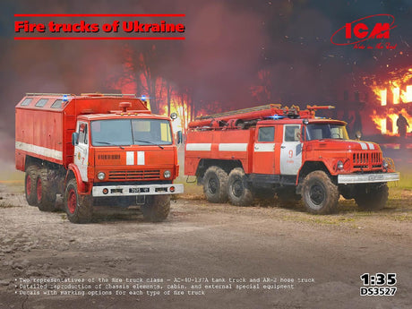 Icm Fire Trucks Of Ukraine, Ac-40-137A & Ar-2 (Set Of 2)