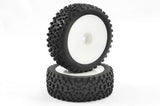 FASTRAX 1/10TH MOUNTED CUBOID BUGGY FRONT TYRES DISHED