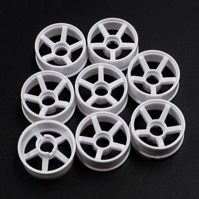 Yeah Racing Plastic Narrow Rim Rwd Set 8.5Mm X 20Mm (Offset 0 +1 +1.5 +2) White For 1/28 Mini-Z