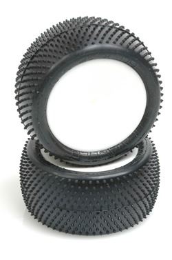 Schumacher Mini Pin 2 1:10 Buggy Rear Tyres Pre Glued on Wheels - Yellow