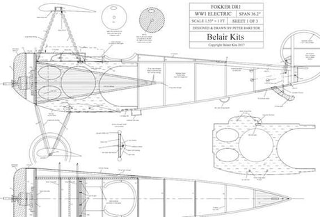 BAIR DR-1 Fokker Triplane electric scale kit