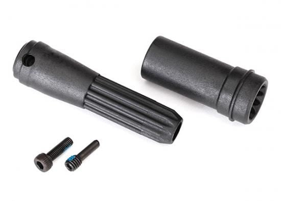 TRAXXAS Driveshafts, center front/ 4mm screw pin (1)/ 3x10 CS (1)