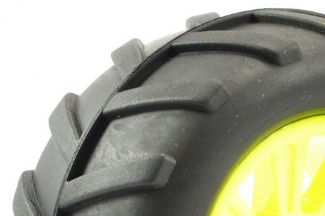 FTX COMET MONSTER REAR MOUNTED TYRE & WHEEL YELLOW