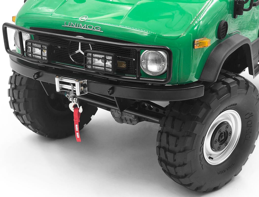 RC4WD RANCH STEEL FRONT WINCH BUMPER W/ LIGHTS FOR AXIAL 1/10 SCX10 II UMG10 (BLACK)
