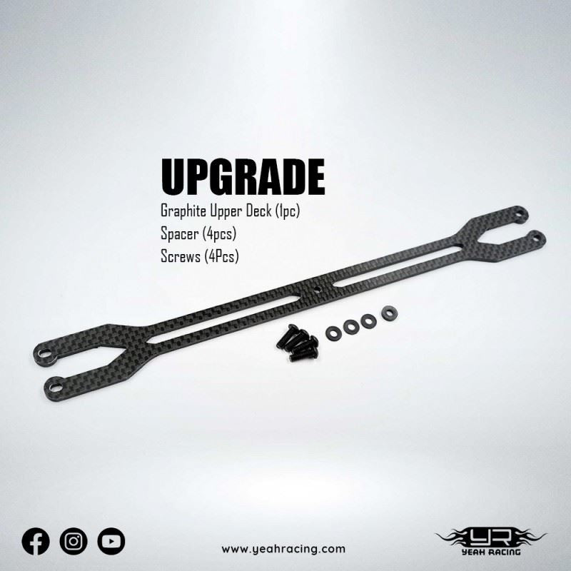 Yeah Racing 2.2Mm Graphite Upper Deck For Tamiya Tt02 Series