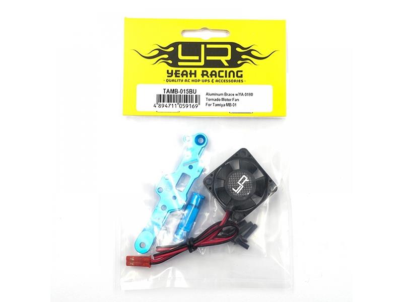 Yeah Racing Aluminum Brace w/YA-0180 Tornado Motor Fan For Tamiya MB-01 BT-01