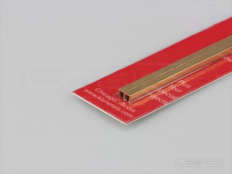 KS 300mm Square Brass Tube 3mm x 3mm (Pk2) .45mm Wall