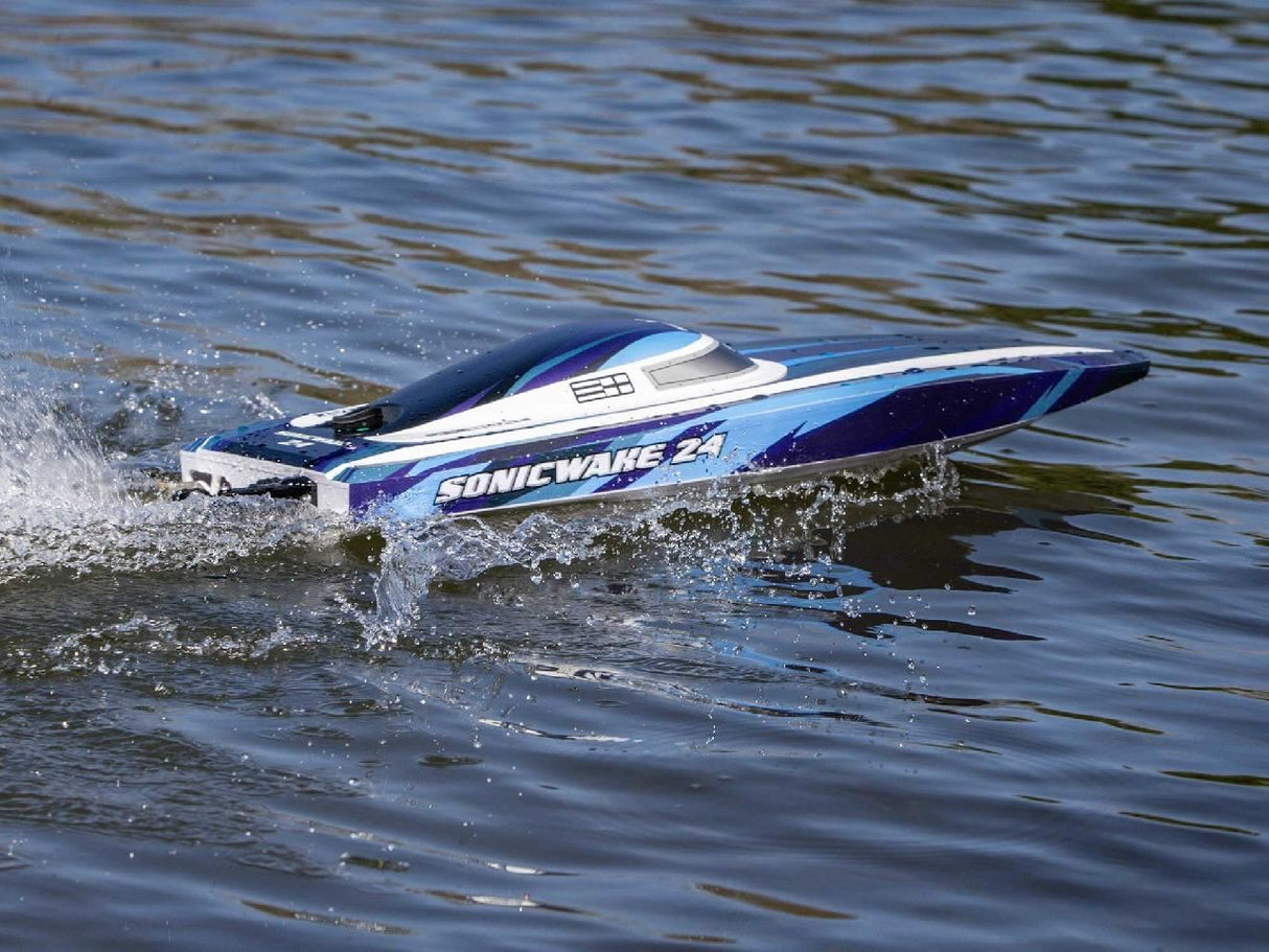 Proboat Sonicwake 24In Self-Righting Brushless Deep-V Rtr, Blue