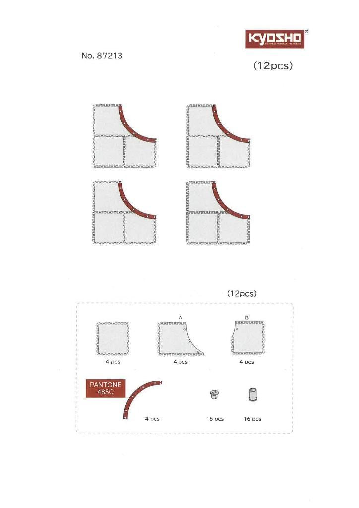 Kyosho Mini-Z Carpet Track 50 Large Corner (12Pcs)