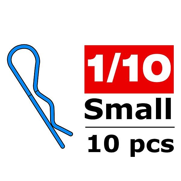 Corally Body Clips 45 Bent Small Blue 10 Pcs