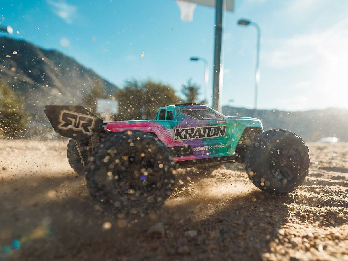 Arrma 1/16 Mini Kraton 3S Dsc 4X4 Rtr With Batt/Charg, Teal/Pink