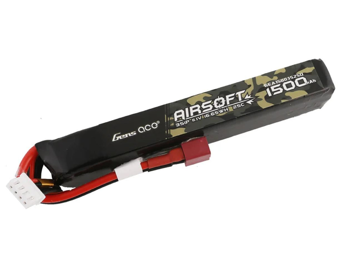 Gens Ace Airsoft 3S 1500Mah 25C With Deans (Fit Most Aeg)