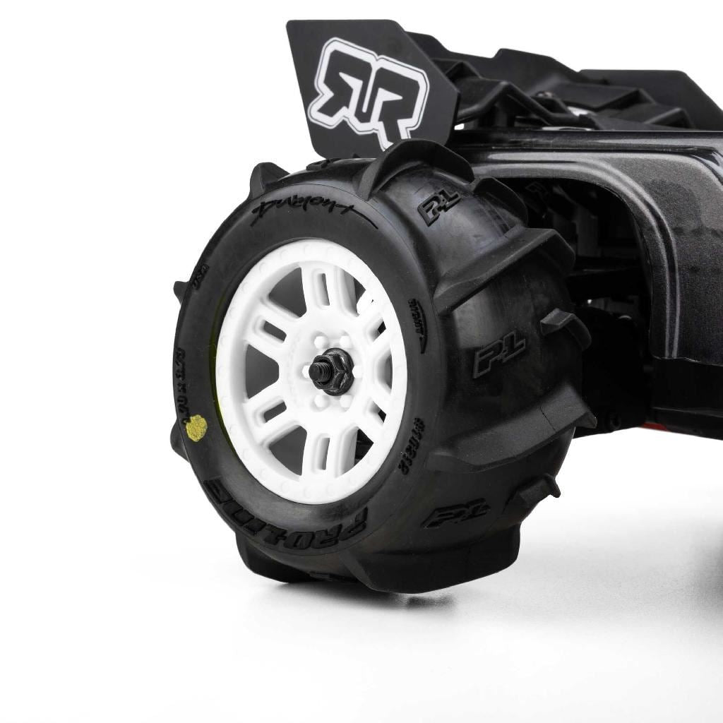 Pro-Line 1/16 Dumont Front/Rear Paddle Tires Mounted 12Mm White Split
