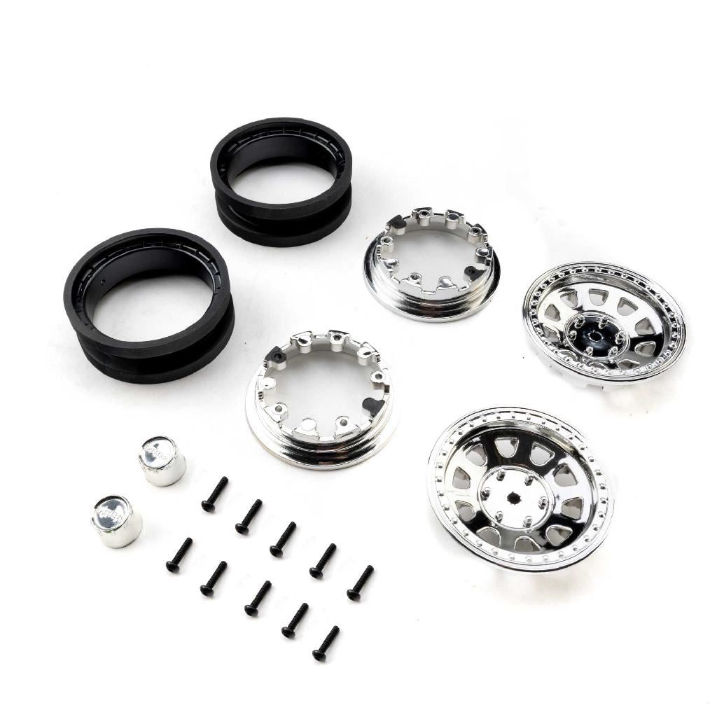 Axial 1.9 Raceline Daytona Beadlock Wheels, Chrome (2)