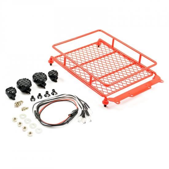 FASTRAX RED ALUMINIUM LUGGAGE RACK w/LED LAMPS L130MM X W110MM