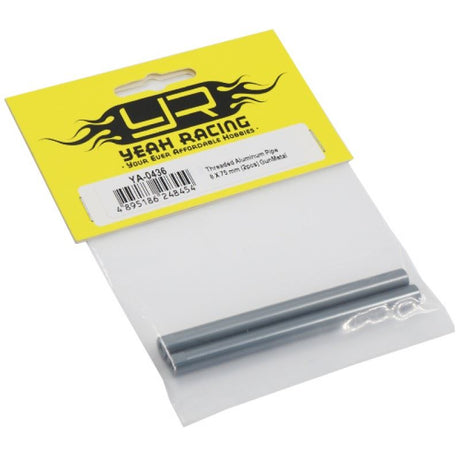 Yeah Racing Threaded Aluminum M3 Link Pipe 6x75mm 2pcs GunMetal