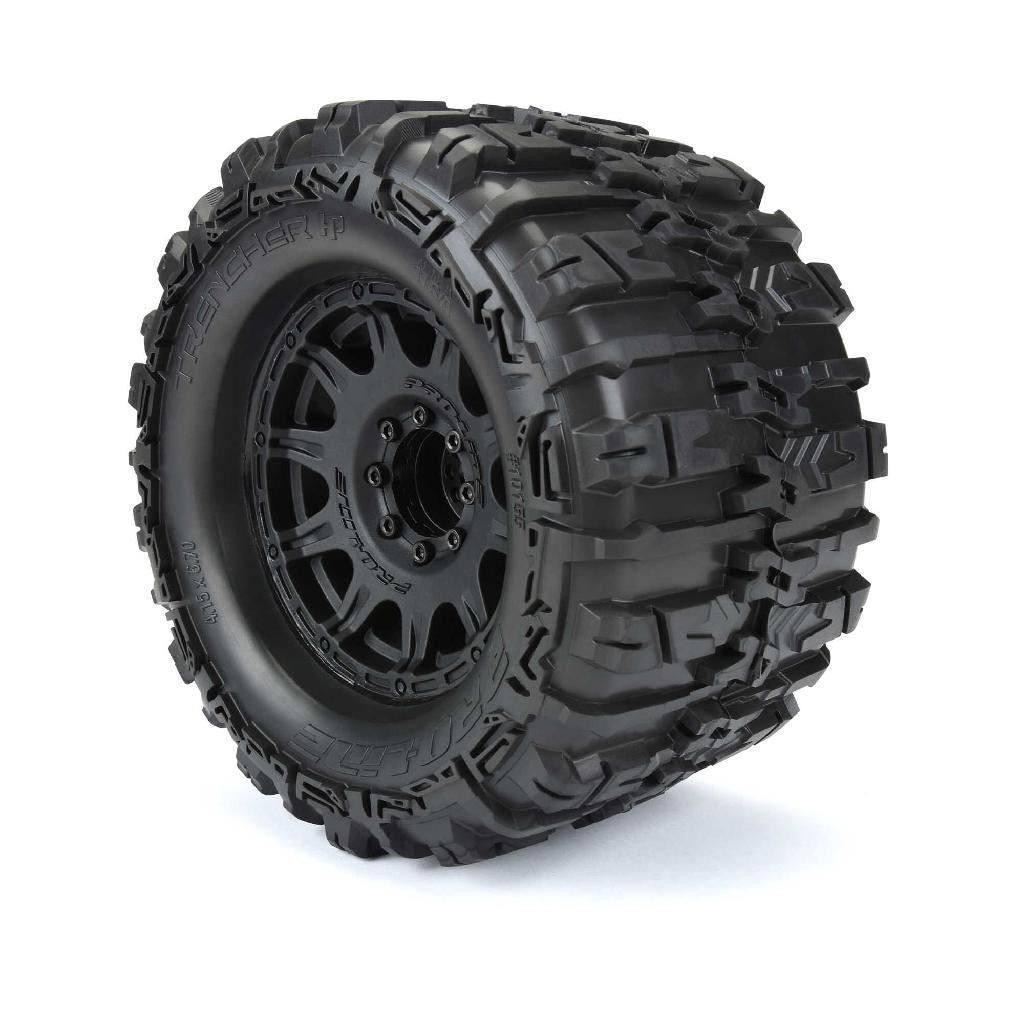 Proline 1/8 Trencher Hp Belted F/R 3.8In Mt Tires Mounted 17mm Blk Ra