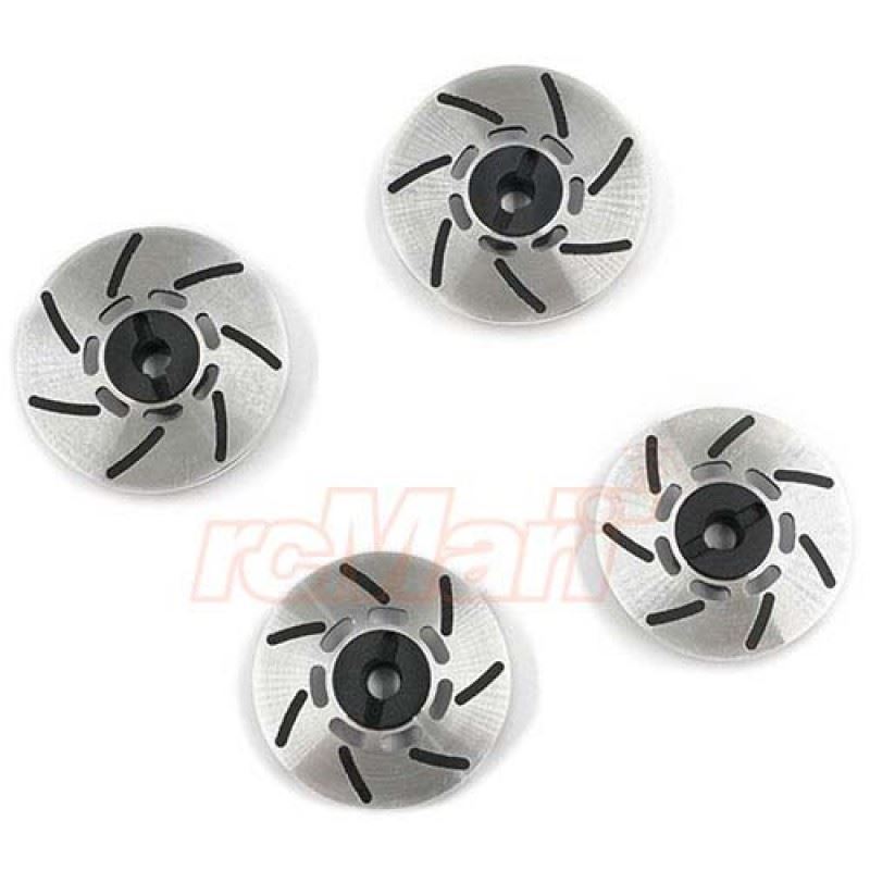Yeah Racing Aluminum Brake Rotor 4pcs Silver/Black For Traxxas Ford GT 4 Tec 2.0