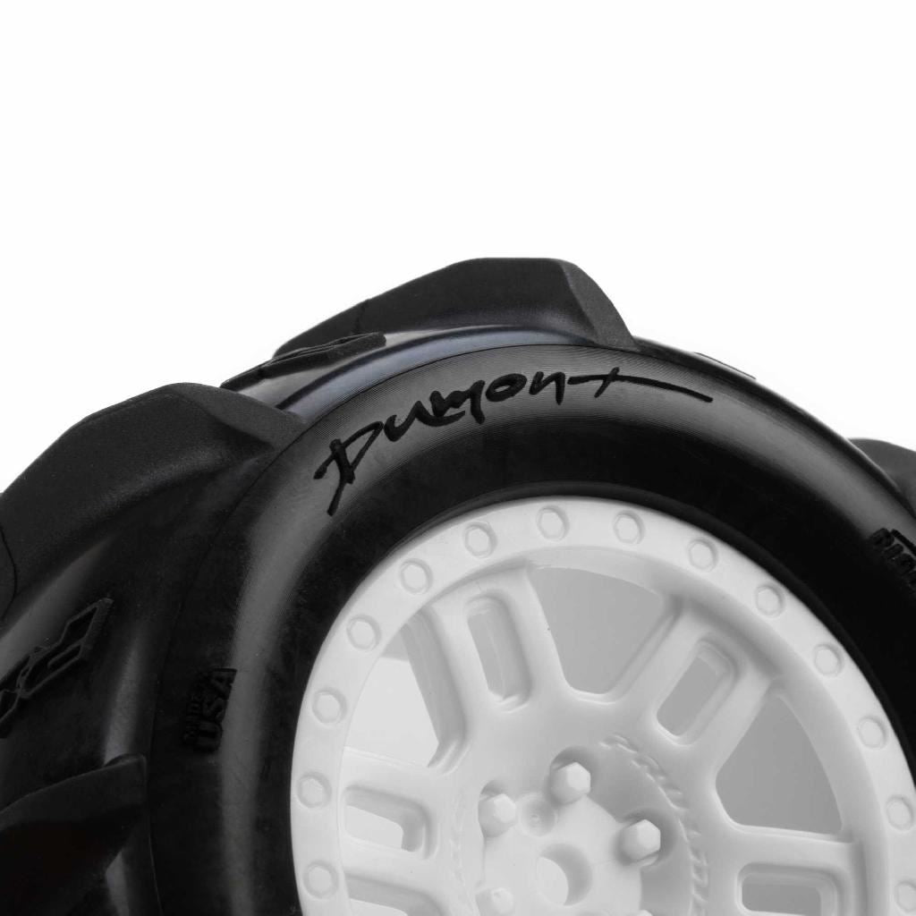 Pro-Line 1/16 Dumont Front/Rear Paddle Tires Mounted 12Mm White Split